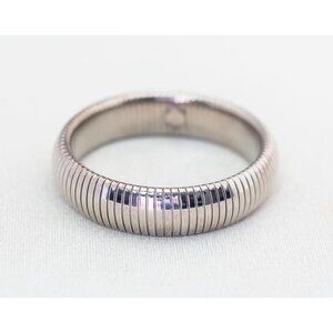Vintage Silver Tone Viper Flexible Bangle 7 Inch - T1